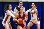 Easton girls basketball makes Liberty see double as Elias twins help clinch state spot