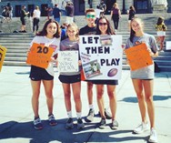 Northampton girls soccer players head to Harrisburg to express support for starting season