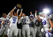 Bugbee answers call; Nazareth football hoists trophy after wild win over Easton