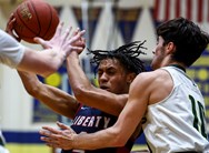 Liberty boys basketball storms into district final by unending Emmaus, again