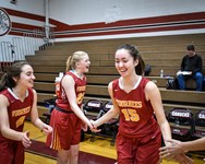 Before the shoveling started, these girls basketball players connected on their shots